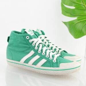 Adidas Womens Honey Stripes Sneakers Shoe Size 8.5 Green Canvas Mid Shoe Trainer
